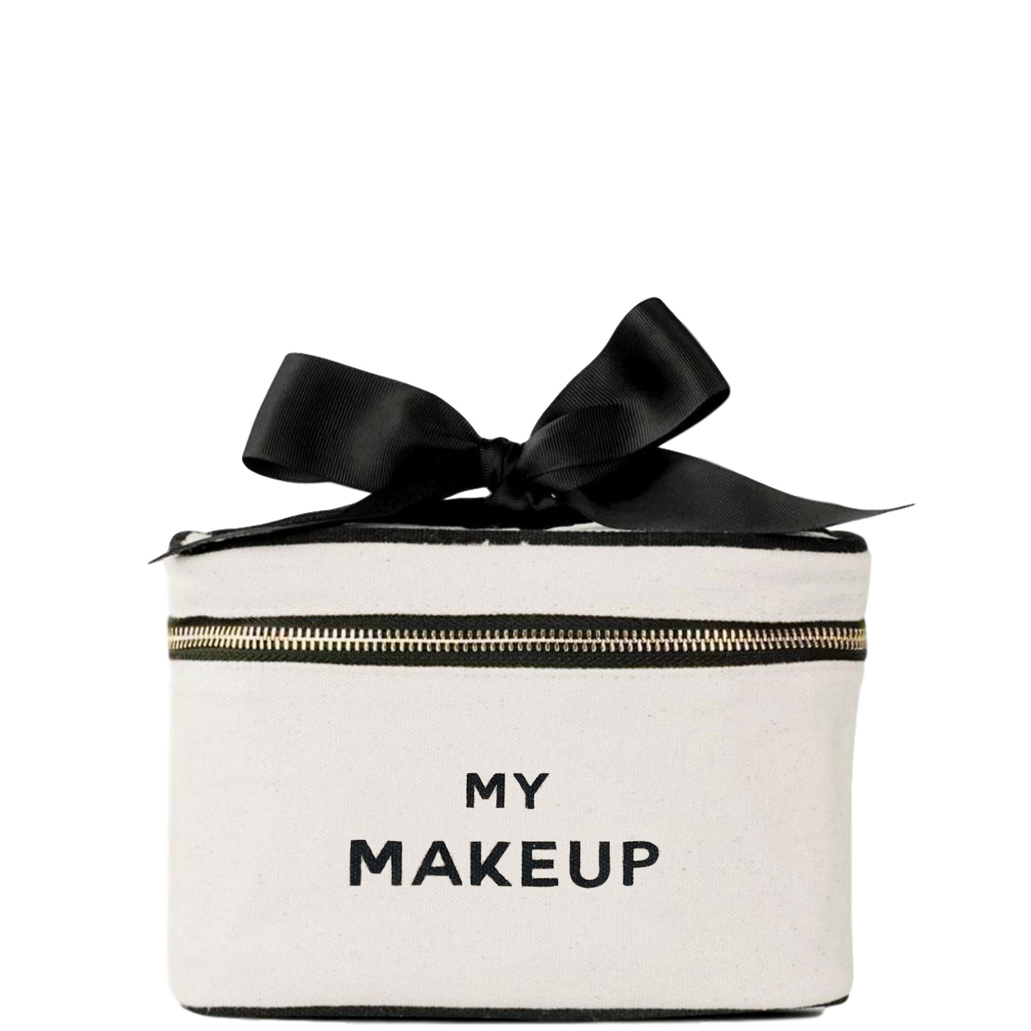 Black and best sale white cosmetic bag