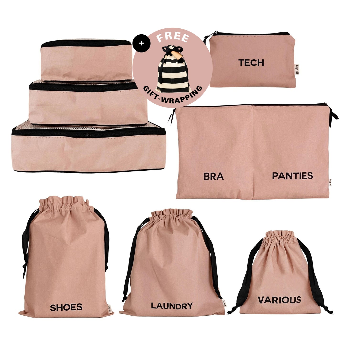 BA Travel Set, 8-pack Pink/Blush