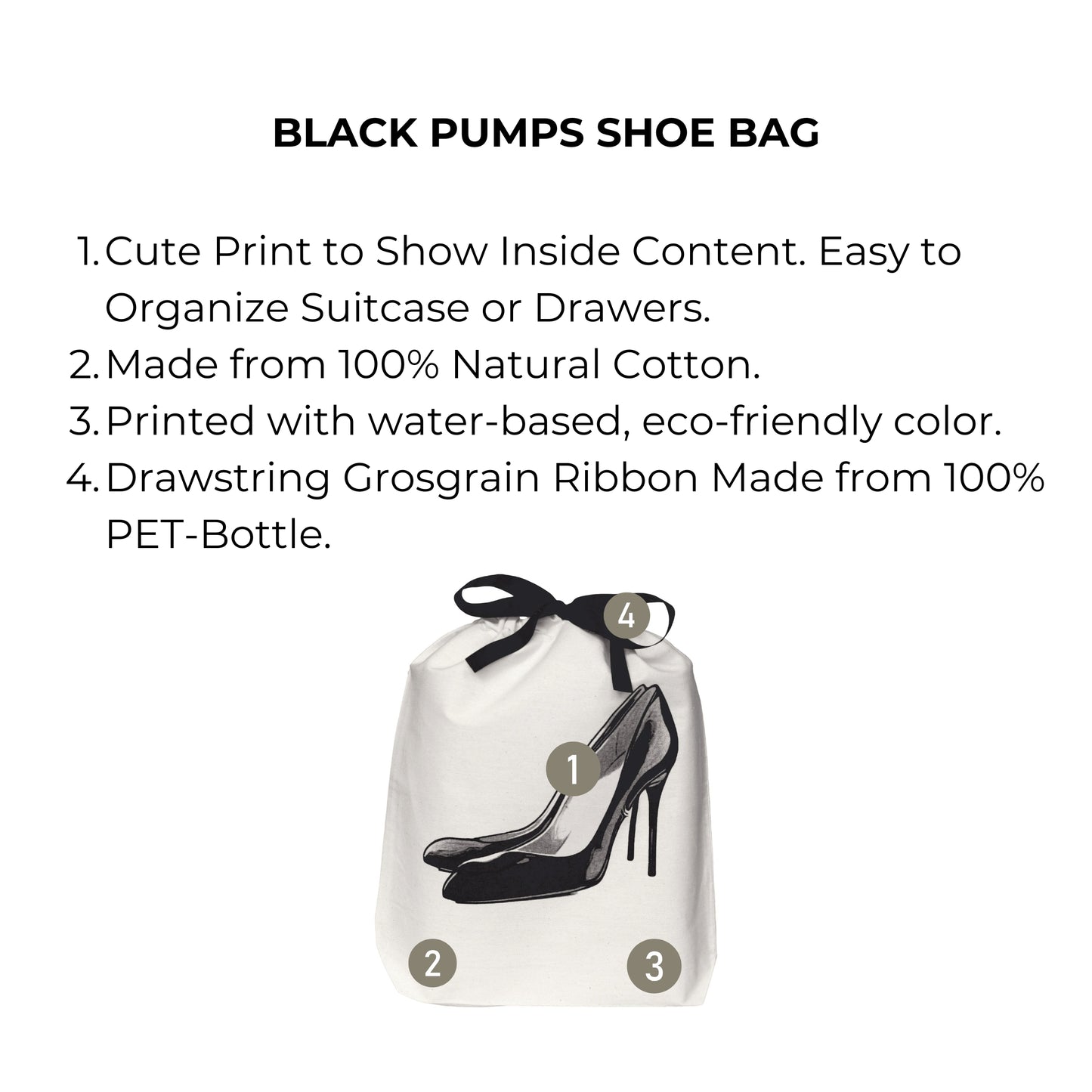 Black Pumps Shoe Bag, Cream | Bag-all