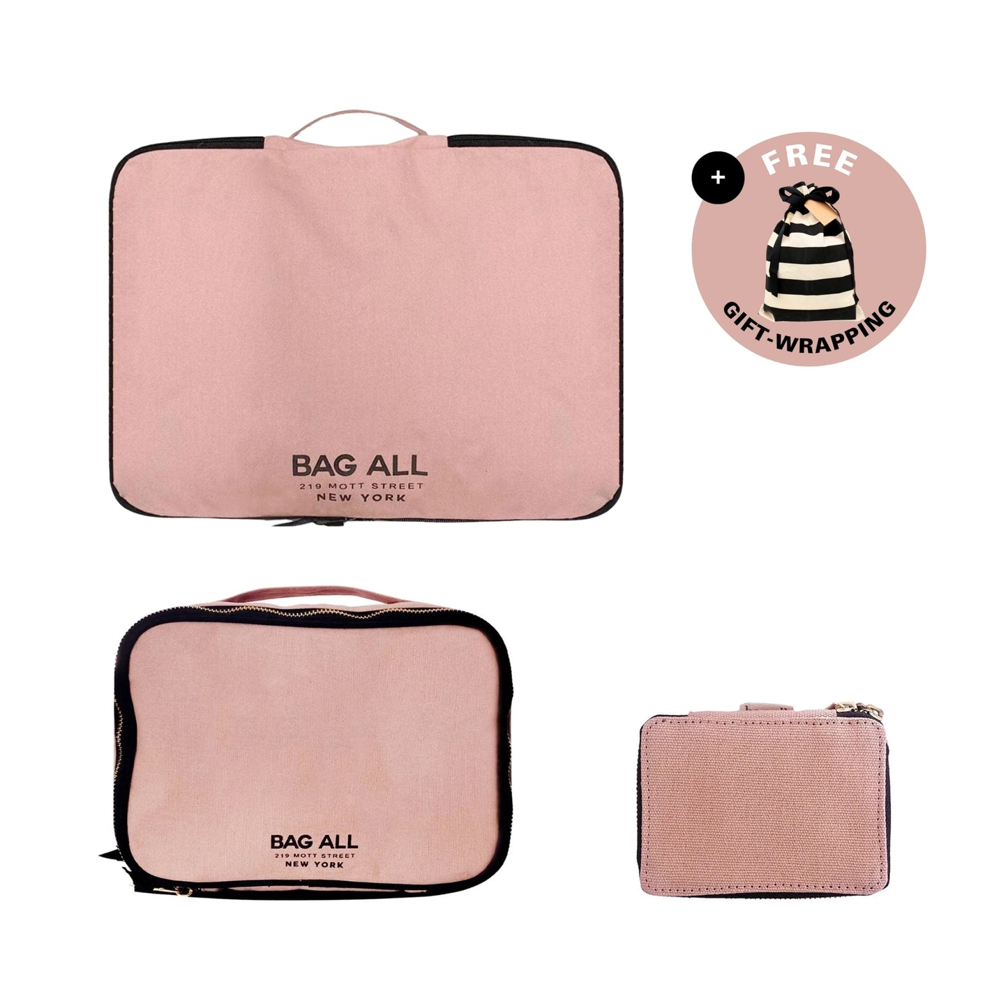 Conjunto de embalagem de fim de semana, pacote com 3 unidades, rosa/blush