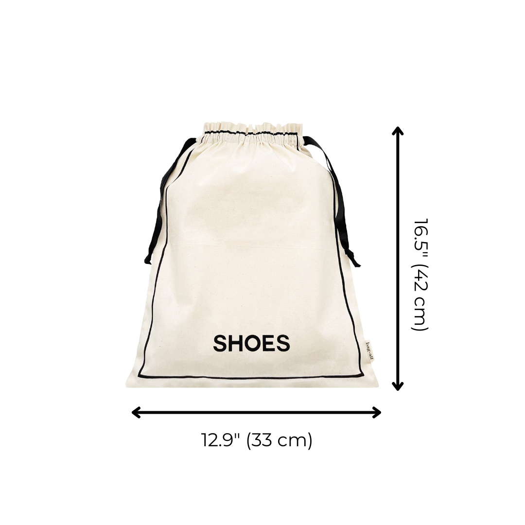 Couture Shoe Travel Bag, Cream with Small Print | Bag-all