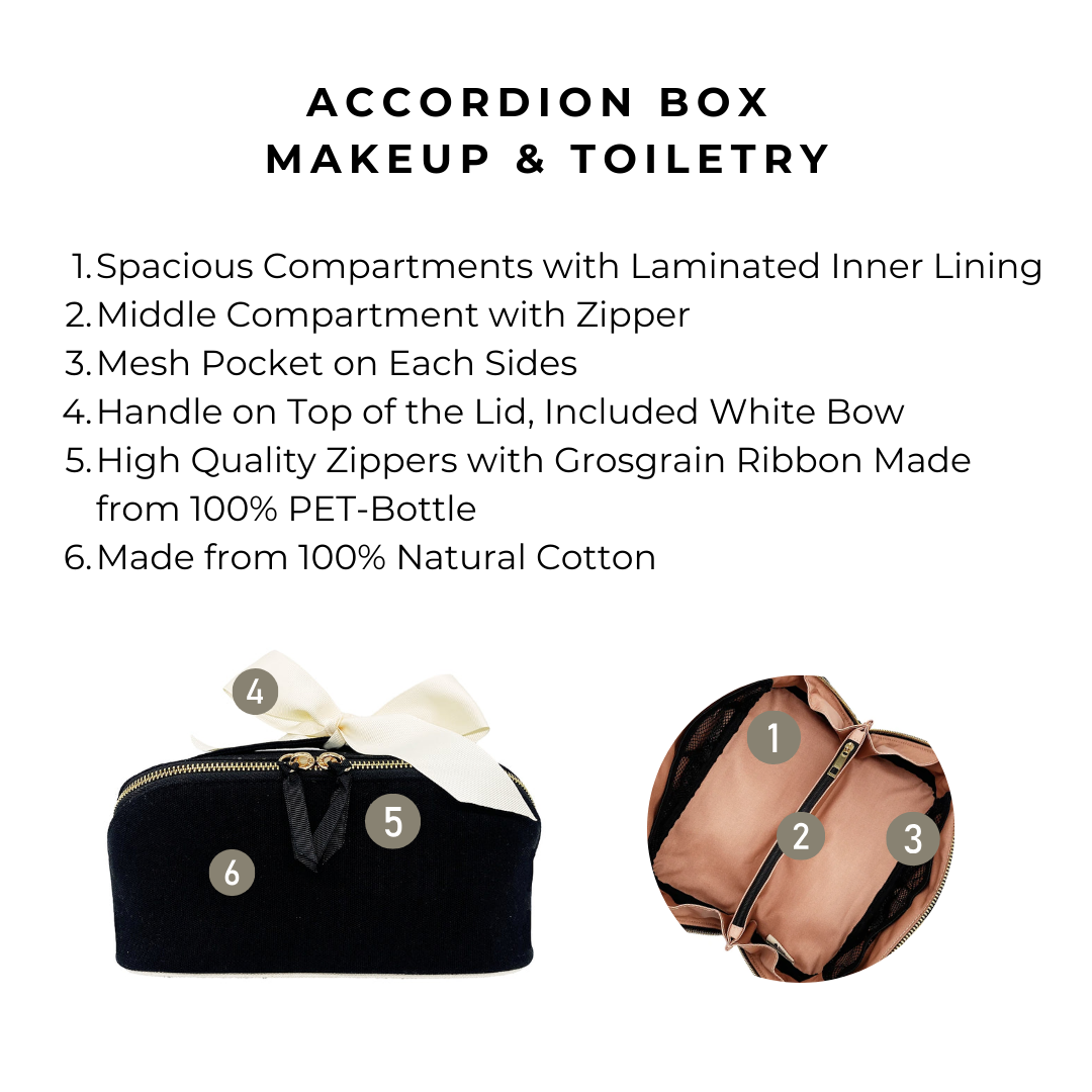 Accordion Box Makeup & Toiletry, Black | Bag-all