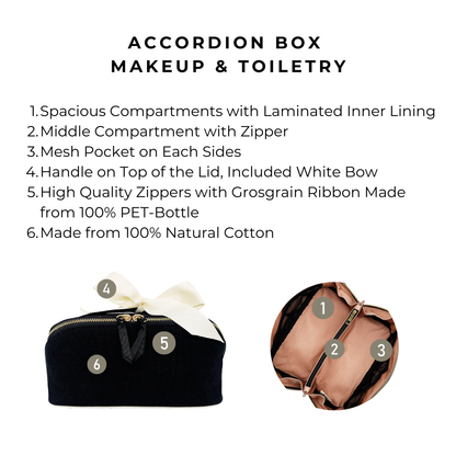 Accordion Box Makeup & Toiletry, Black | Bag-all