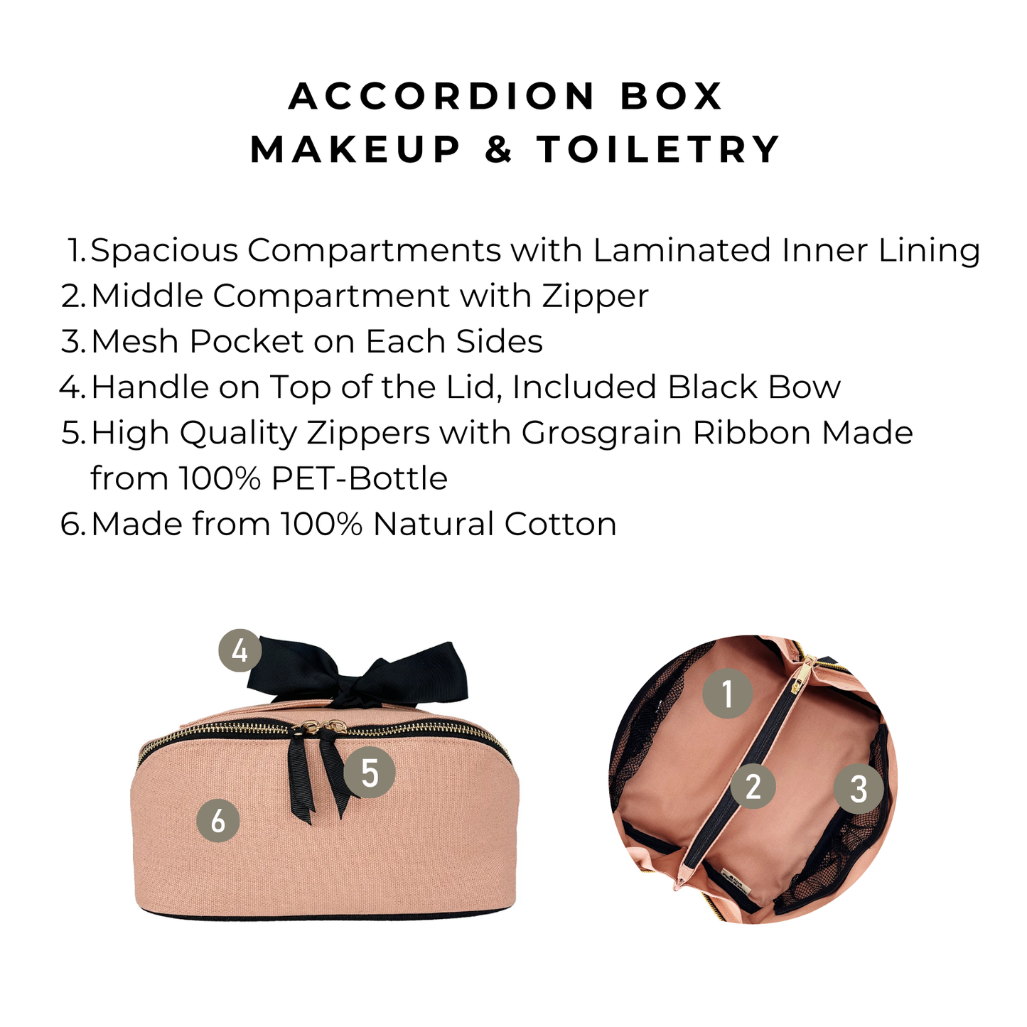 Accordion Box Makeup & Toiletry, Pink/Blush | Bag-all