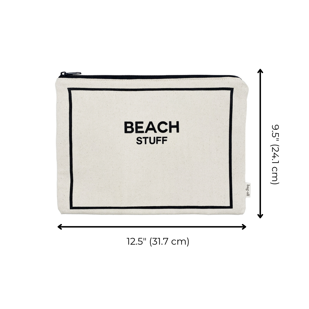 Monogram Beach Pouch for Bathing Suits and Sunscreen, Cream | Bag-all