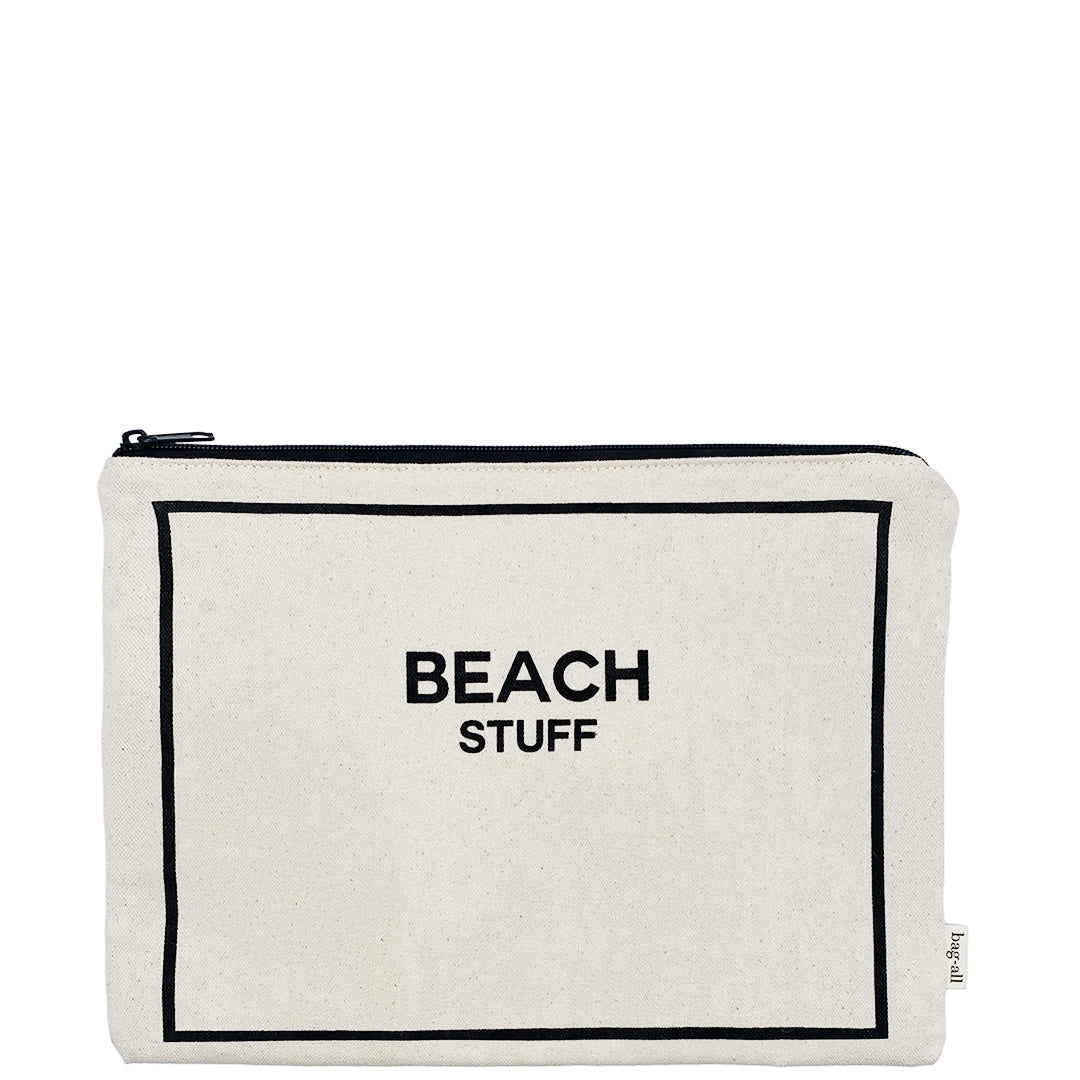 Monogram Beach Pouch for Bathing Suits and Sunscreen, Cream | Bag-all
