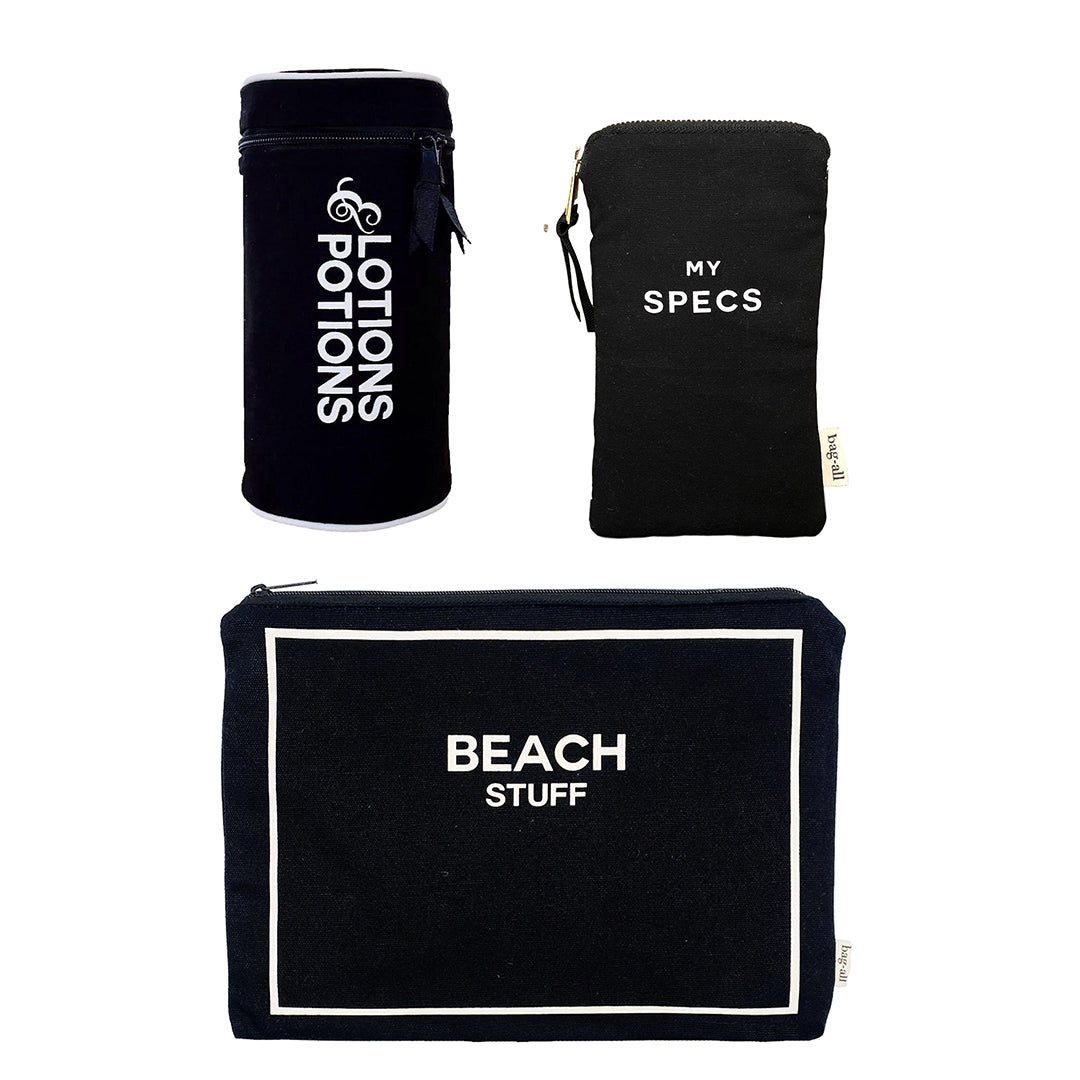 Beach Buddy Gift Set, 3-pack, Black | Bag-all