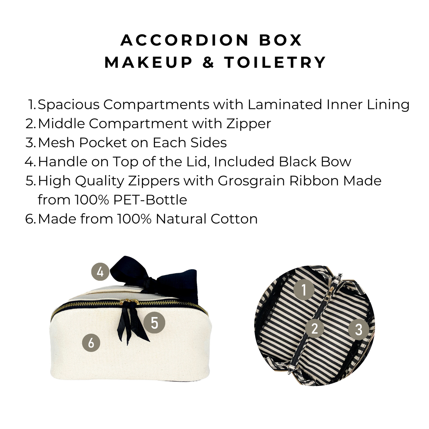 Accordion Box Makeup & Toiletry, Cream | Bag-all