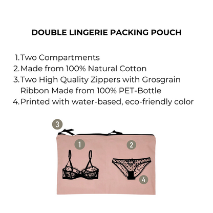 Double Lingerie Packing Pouch, Pink/Blush | Bag-all