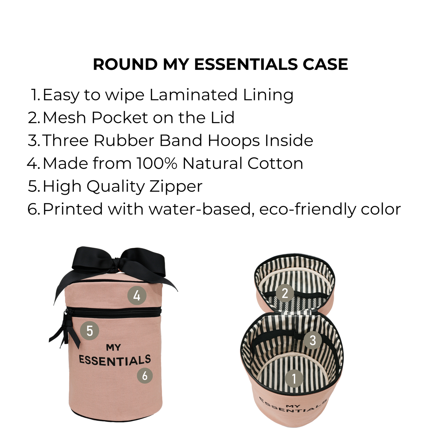 Large Round My Essentials Case, Pink/Blush | Bag-all