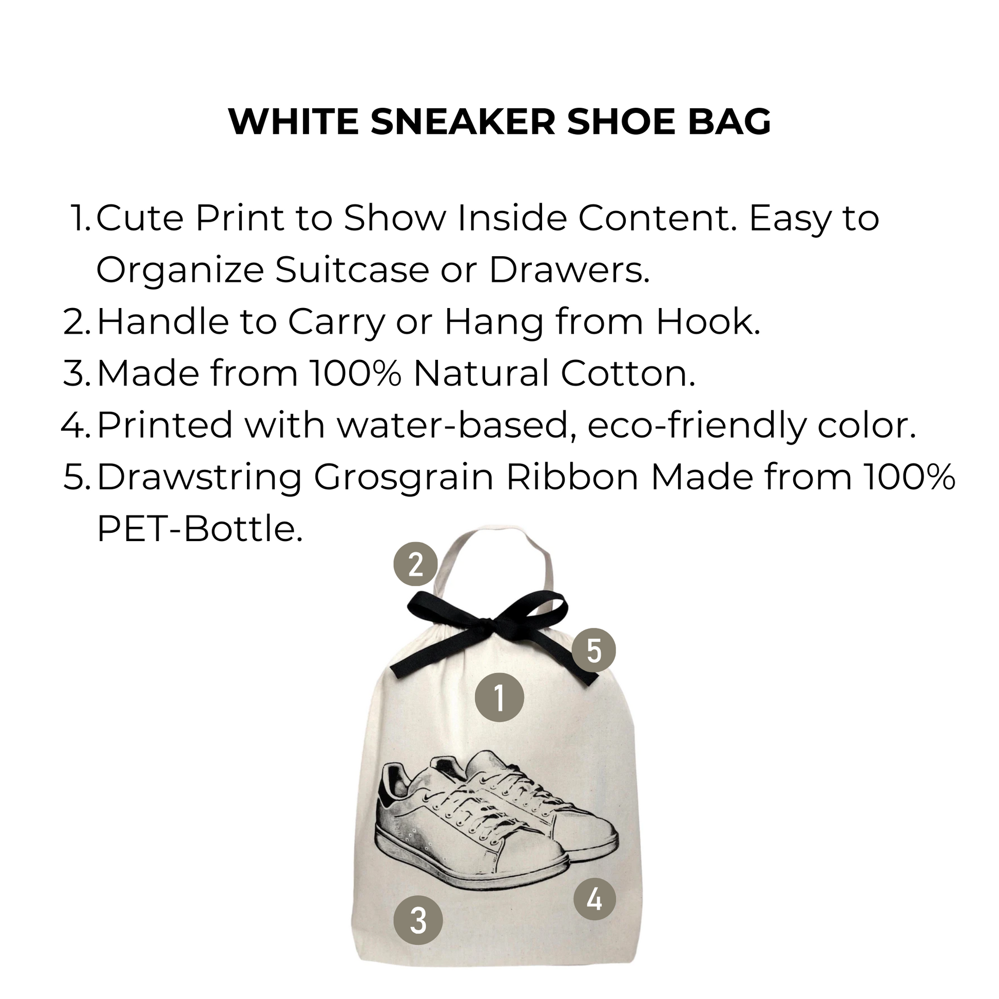 White Sneaker Shoe Bag, Cream | Bag-all