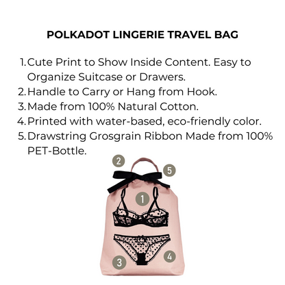 Polkadot Lingerie Travel Bag, Pink/Blush | Bag-all