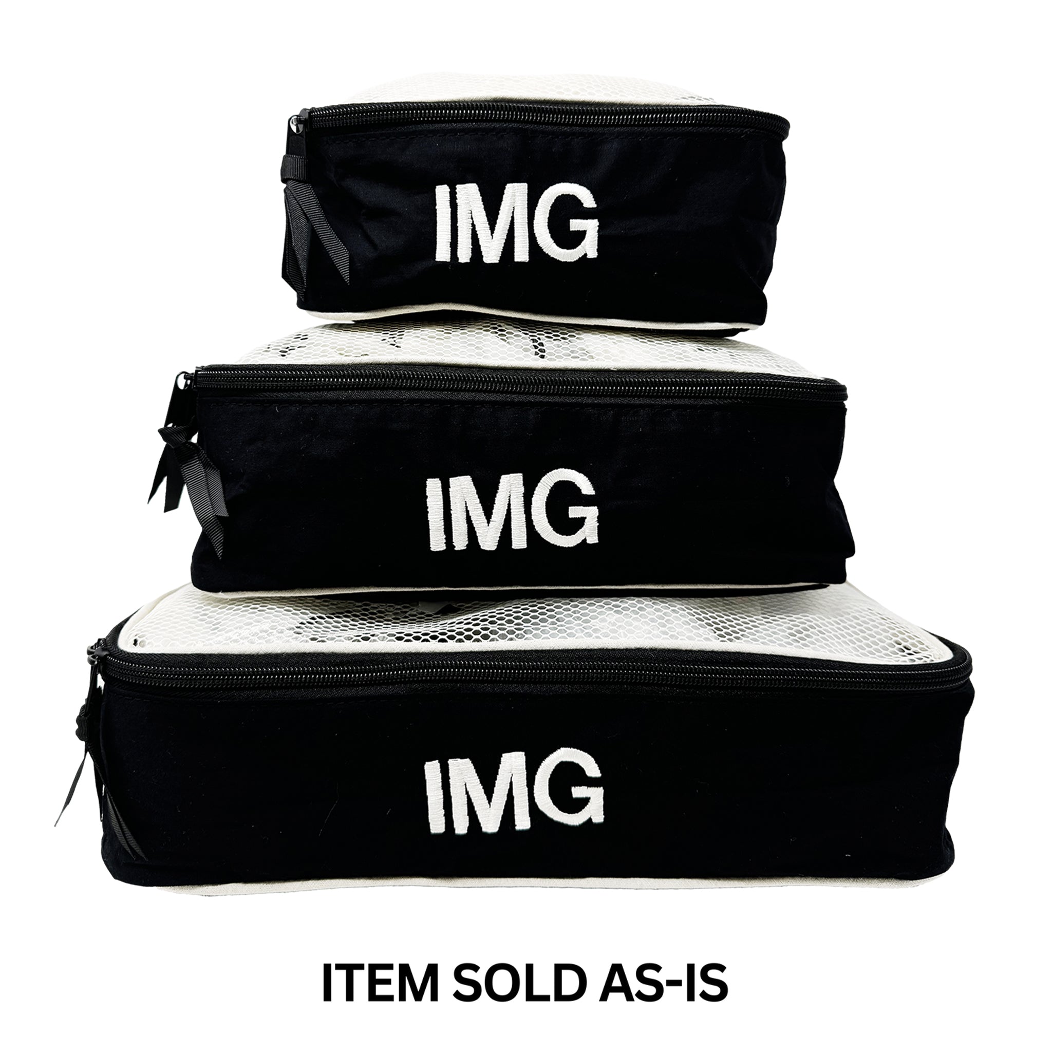 SALES BIN - Cotton Packing Cubes, 3-pack Black