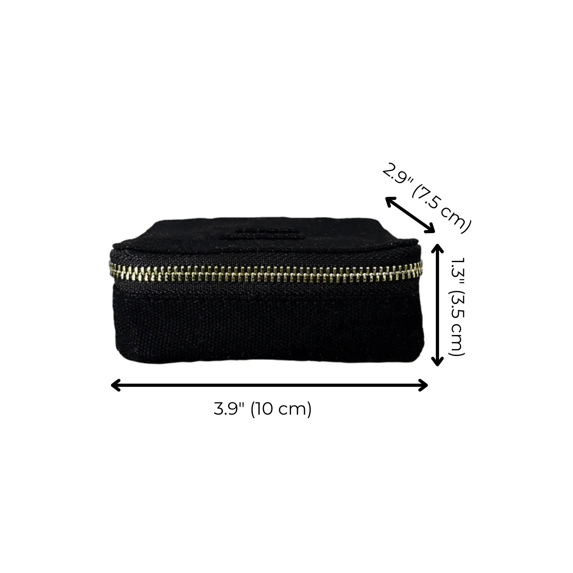 Bag-all Black Pill Organizing Case with Weekly Pill Organizer - compact cotton travel case with zipper closure, 3.9 x 2.9 x 1.3 inches, perfect for medication storage and organization