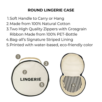 Round Lingerie Case, Cream | Bag-all