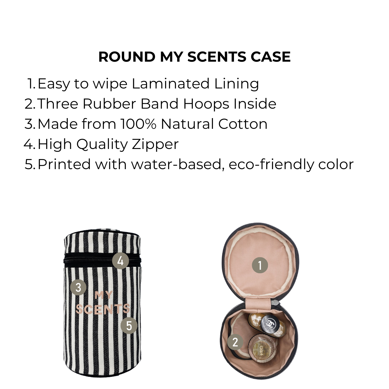 Round My Scents Case, Striped | Bag-all