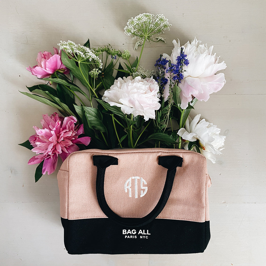 Stylish Monogram Lunch Box, Insulated, Pink/Blush | Bag-all
