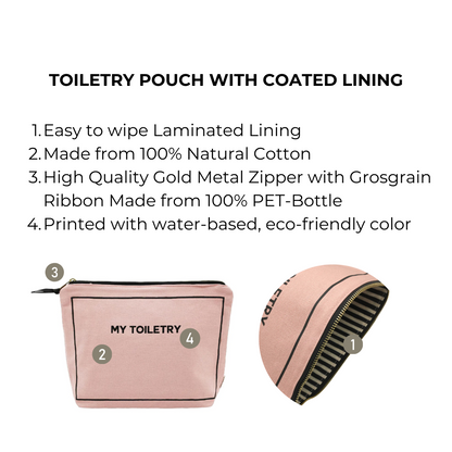 Toiletry Pouch with Coated Lining, Pink/Blush | Bag-all