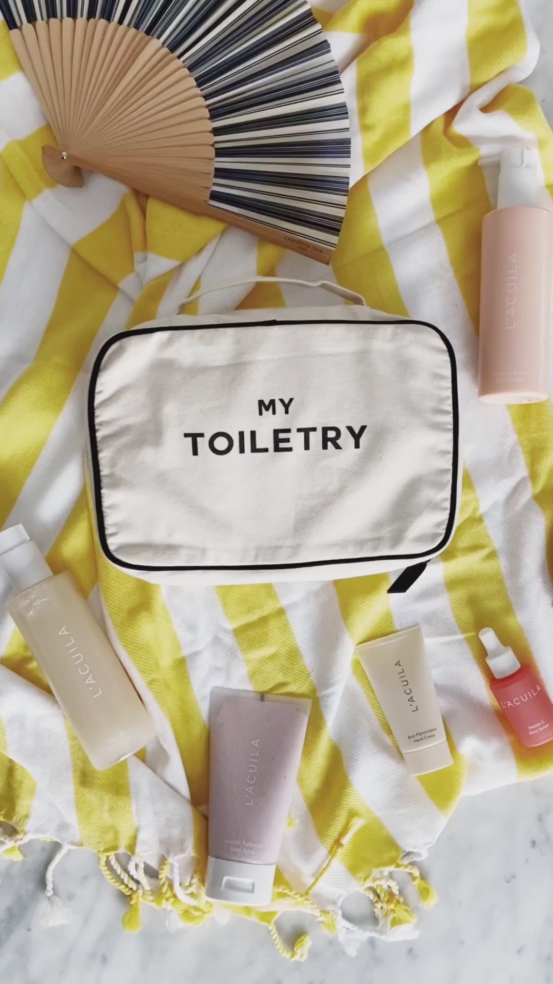 Folding/Hanging Toiletry Case, Cream | Bag-all