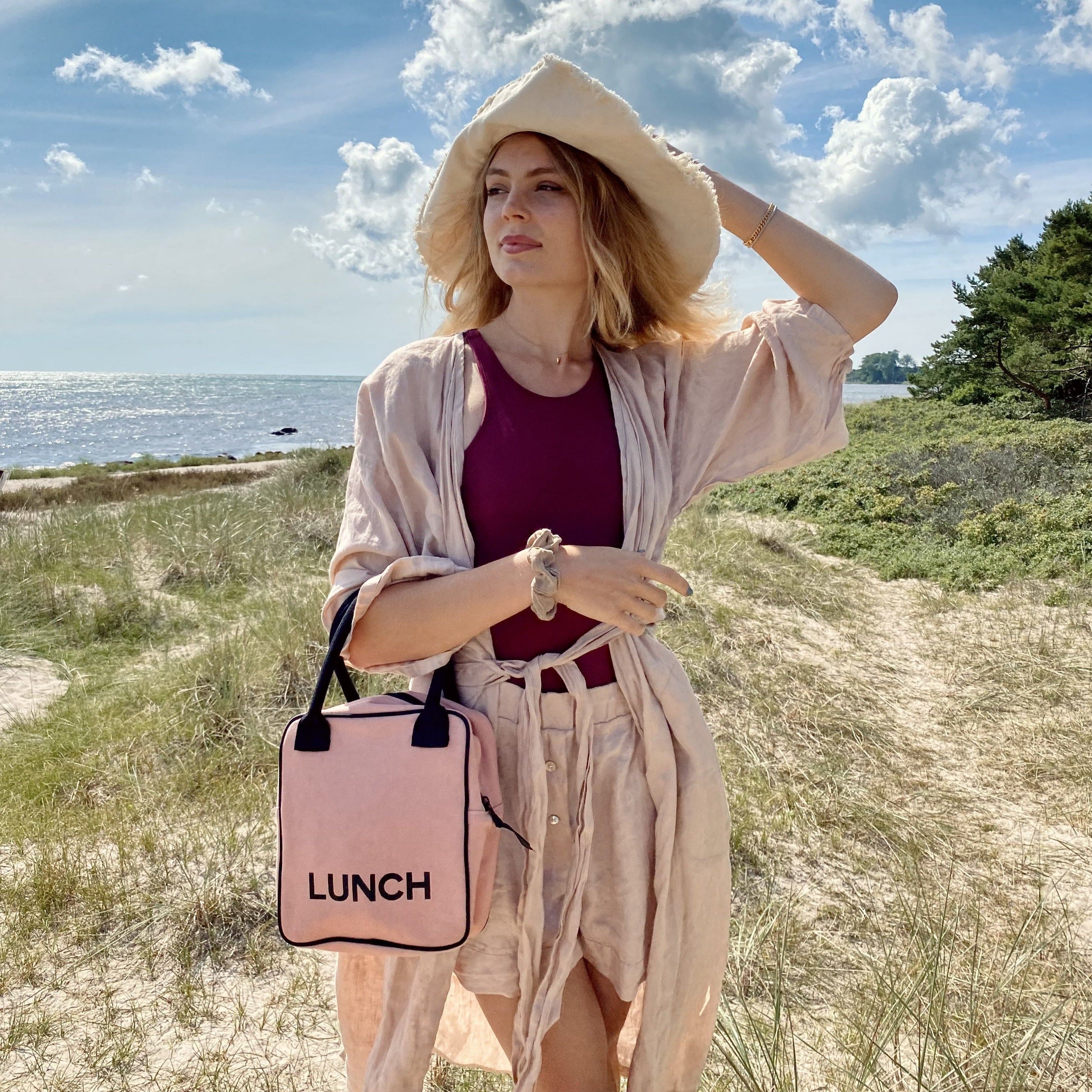 Pink shops lunch bag