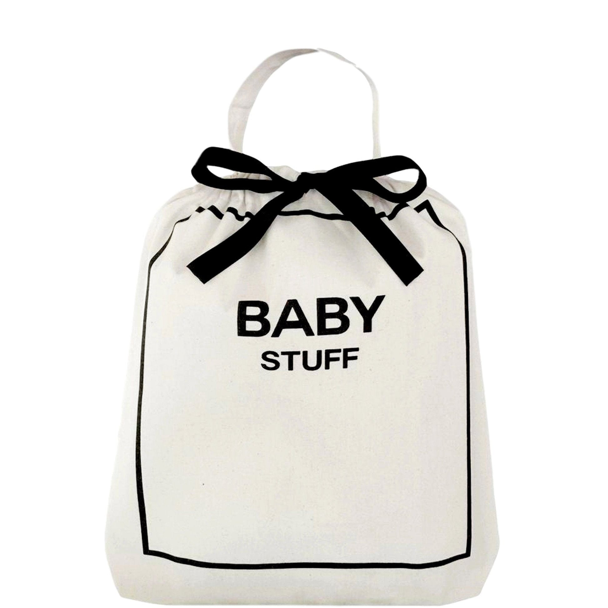 Baby organizing bag with "baby" stuff on front. 