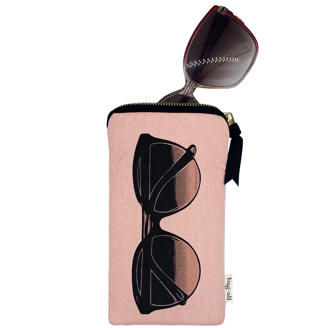 Sunglasses Case with Pocket for Second Pair of Glasses or Phone, Pink - Bag-all