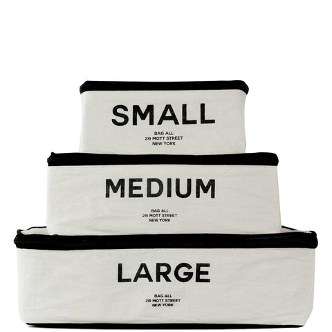 Cotton Personalized Packing Cubes Black 3-pack